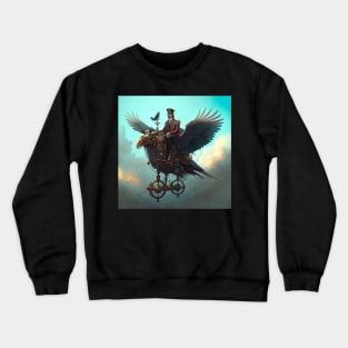 Steampunk robot mechanical bird flyer Crewneck Sweatshirt